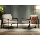 Ver imagem 3 de Poltrona Roma Linho com Ratan Bm Tubulares Bege