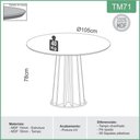 Ver imagem 7 de Mesa Jantar Redonda Mdf e 4 Cadeiras Tela Palha Cor:freijó com Off White e Bouclé Cesare Terracota