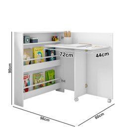Escrivaninha Mesa Dobrável Funcional Branco - Móveis Estrela - 4