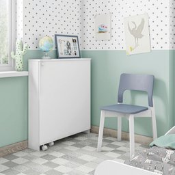 Escrivaninha Mesa Dobrável Funcional Branco - Móveis Estrela - 1