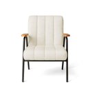 Ver imagem 6 de Poltrona Sala Decorativa Industrial Preto Kit 2 Laurita Linho K01 - D'Rossi Cor Bege