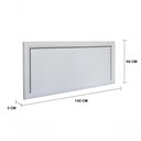 Ver imagem 3 de Cabeceira Casal Reta Luxo 140x60 Courino Branco - Tachas Fumê