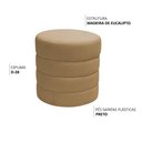 Ver imagem 3 de Puff Mid Redondo Espuma Revestimento Suede Caramelo Nexta Casa