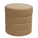 Ver imagem 1 de Puff Mid Redondo Espuma Revestimento Suede Caramelo Nexta Casa