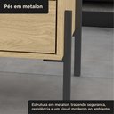 Ver imagem 5 de Cômoda de Cabeceira 3 Gavetas 100% MDF com Pintura UV e Pés em Metal 49x62x38cm Castanho
