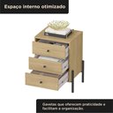 Ver imagem 4 de Cômoda de Cabeceira 3 Gavetas 100% MDF com Pintura UV e Pés em Metal 49x62x38cm Castanho