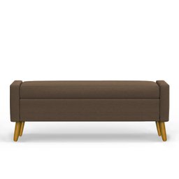 Recamier Bau Londres 1,20m Suede Marrom - Clique Decor Clique Decorações - 1