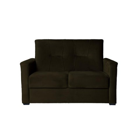 Sofá 2 Lugares Pequeno Alice e Porta Controle Herreiro Cores Cor:marrom