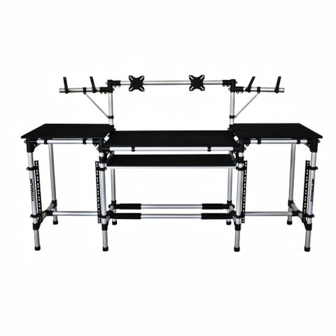 Rack Titanium Linear RAV-L Ideal Para Set DJ Conta com Suporte Vesa Para 2 Monitores LCD 24"