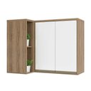 Ver imagem 1 de Armário Aéreo Canto Reto 95 Cm 2 Portas de Abrir 1 Prateleira Mel Luciane Móveis