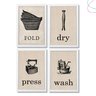 Kit com 4 Quadros decorativos Lavanderia Retrô:Preta - 2