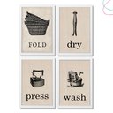 Ver imagem 2 de Kit com 4 Quadros Decorativos Lavanderia Retrô:preta