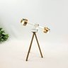 Escultura Telescópio Tripé Dourado Decorativo 25x20x10cm - 3