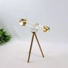Escultura Telescópio Tripé Dourado Decorativo 25x20x10cm - 7