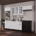 Ver imagem 1 de Armário de Cozinha Modulada Compacta Fidelitá Nara 100% MDF 4 Peças 270cm 12 Portas 2 Gavetas sem