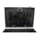 Ver imagem 3 de Kit 5 Maleta Transporte Alumínio 34x24x15cm Ferramentas Pesca Divisórias Ajustáveis Removível Chave 