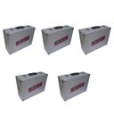 Ver imagem 1 de Kit 5 Maleta Transporte Alumínio 34x24x15cm Ferramentas Pesca Divisórias Ajustáveis Removível Chave 