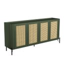 Ver imagem 1 de Aparador Buffet Porta Sextavada 180cm Pés Metal 100% Mdf Cor:musgo com Preto