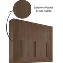 Ver imagem 3 de Guarda Roupa da Vinci Plus Ripado Castanho 6 Portas 6 Gavetas D’doro
