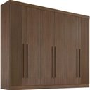 Ver imagem 1 de Guarda Roupa da Vinci Plus Ripado Castanho 6 Portas 6 Gavetas D’doro