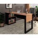 Ver imagem 2 de Mesa de Escritório Me4182 160cm Amêndoa/preto - Tecno Mobili