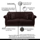 Ver imagem 3 de Sofá Decorativo 180cm 2 Lugares com 4 Almofadas Armstrong Suede Café - Gran Belo