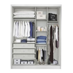 Guarda Roupa Solteiro 2 Portas 3 Gavetas - Salerno-branco - 4