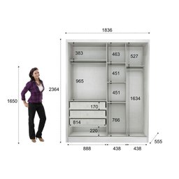 Guarda Roupa Solteiro 2 Portas 3 Gavetas - Salerno-branco - 5