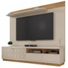 Rack Bancada Renda com Painel Malha para Tv até 75 Pol. Buriti/off White - Caemmun - 1