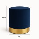 Ver imagem 3 de Puff com Rodapé Dourado Azul Veludo