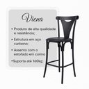 Ver imagem 3 de Kit 5 Banquetas Altas Viena em Aço Preto para Cozinha e Bancada Gourmet com Assento Corino - Preto