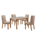 Ver imagem 2 de Mesa de Jantar Liz 120 cm Tampo MDF Vidro Canto Copo com 4 Cadeiras Carolina
