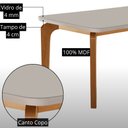 Ver imagem 6 de Mesa de Jantar Liz 120 cm Tampo MDF Vidro Canto Copo com 4 Cadeiras Carolina