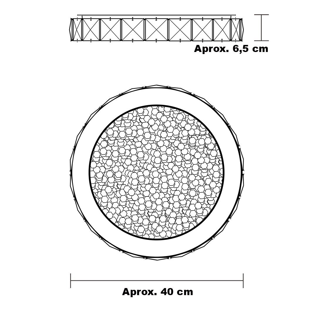 Lustre Plafon Vision 40CM 24W 3000K - 2