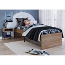 Ver imagem 3 de Kit Quarto Solteiro C/ Cama e Mesa de Cabeceira Montana/preto Tb800 Art In Móveis