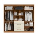 Ver imagem 5 de Guarda-Roupas 6 Portas e 4 Gavetas de Madeira Marrom/Canela/Off White