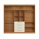 Ver imagem 4 de Guarda-Roupas 6 Portas e 4 Gavetas de Madeira Marrom/Canela/Off White