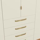 Ver imagem 6 de Guarda-Roupas 6 Portas e 4 Gavetas de Madeira Marrom/Canela/Off White