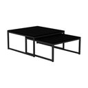 Ver imagem 2 de Kit Industrial Duo Mesa Centro Catarina 35x135 + Trio Mesa Lateral Isabela Tampo Mdf - Preto
