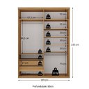 Ver imagem 3 de Guarda Roupa Solteiro 100% MDF BP 2 Portas com 1 Espelho 2 Gavetas Liege Marrom/Nogueira/Off White