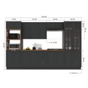 Ver imagem 4 de Cozinha Modulada Completa Americana 100% MDF 350cm com Rodapé Provence Multimóveis Crink-CPL002