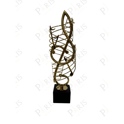 Peça Decorativa Nota Musical em Metal Dourado 36cm 14677-pl