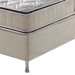 Cama Box Viúva Bege + Colchão Espuma D70/D28 2 Pillow Top Orleans 128x188x63cm - 5