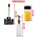 Ver imagem 3 de Porta Temperos Condimentos Galheteiro Dourado Suporte 4pçs