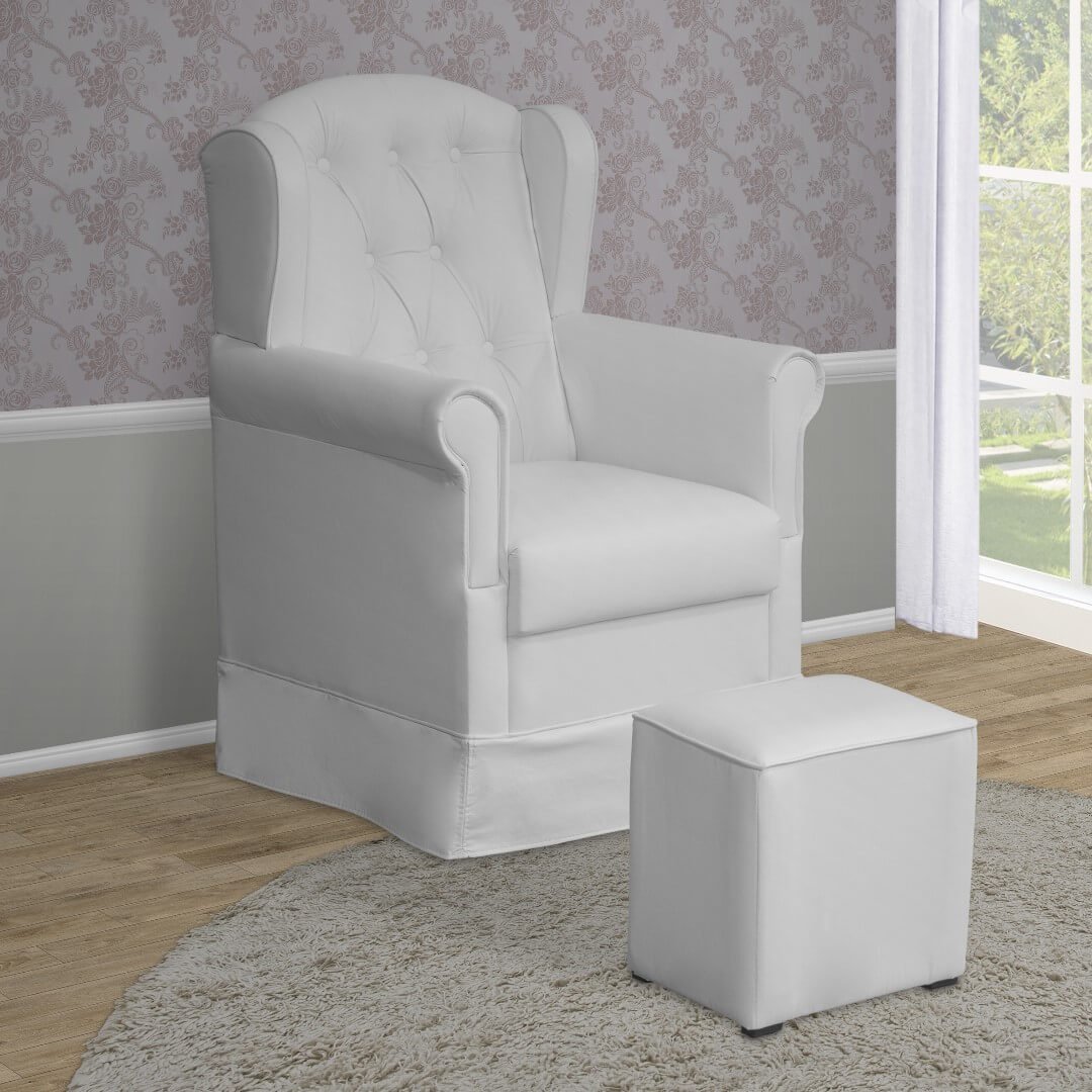 Poltrona Amamentação Livia Balanço Quarto Branco - 1