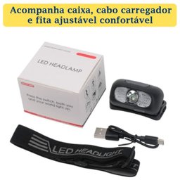 Lanterna de Cabeça Led Recarregável Prova D'água - 11