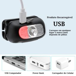 Lanterna de Cabeça Led Recarregável Prova D'água - 7