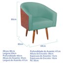 Ver imagem 3 de Poltrona Jade Decorativa Moderna Sala de Estar Quarto Escritório Conforto Corano Nozes e Suede Pés P