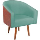Ver imagem 5 de Poltrona Jade Decorativa Moderna Sala de Estar Quarto Escritório Conforto Corano Nozes e Suede Pés P