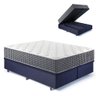 Base Box Baú King Bipartido 193x203 Suede com Colchão Relax Fresh Molas Ensacadas - 1